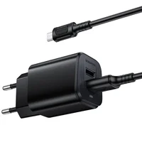 СЗУ Borofone BAS81A Star 10.5W (2USB-A) + кабель USB to MicroUSB Black