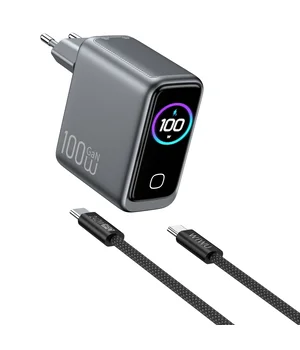 СЗУ WIWU CHG300 Voyager PD100W+QC3.0 (1USB-A/2C) + кабель Type-C to Type-C Grey