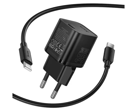 СЗУ Hoco N66 Ingenious PD35W (1USB-C) + кабель Type-C to Type-C Black