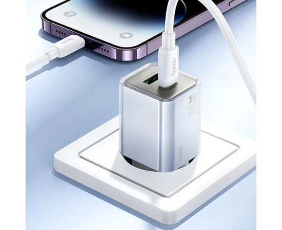 СЗУ Hoco N46 Glorious PD20W+QC3.0 (1USB-A/1C) Blue