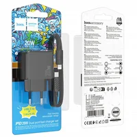 СЗУ Hoco CS16A Wish PD20W (1USB-C/1L) + кабель Type-C to Lightning Black