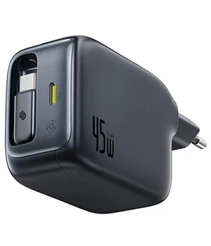 СЗУ Baseus EnerCore CJ11 PD45W з retractable cable (2USB-C) (E0120G) Cosmic Black