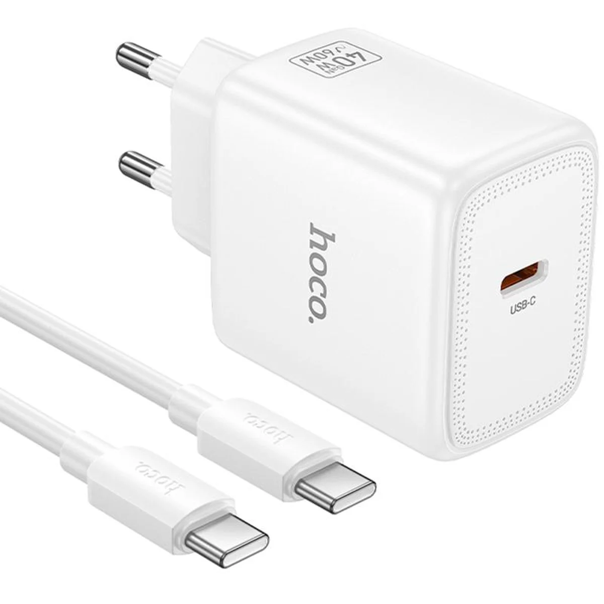 СЗУ Hoco N83 Profit PD40W (1USB-C) + кабель Type-C to Type-C White