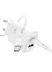 СЗУ Hoco N71 Nuevo PD30W+QC3.0 (1USB-A/1C)  + кабель Type-C to Type-C White