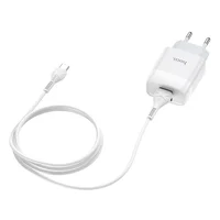 СЗУ Hoco C73A Glorious 2.4A (2USB-A) + кабель USB to Type-C Белый