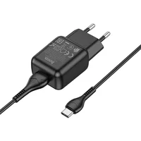 СЗУ Hoco C96A (1USB/2.1A) + кабель USB to Type-C Black