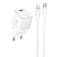 СЗУ Hoco N66 Ingenious PD35W (1USB-C) + кабель Type-C to Lightning White