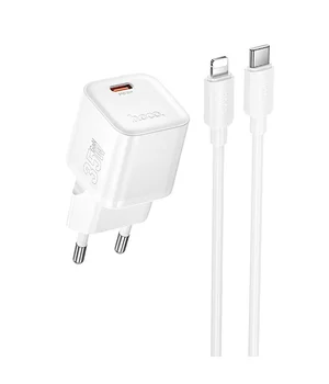 СЗУ Hoco N66 Ingenious PD35W (1USB-C) + кабель Type-C to Lightning White