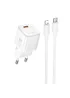 СЗУ Hoco N66 Ingenious PD35W (1USB-C) + кабель Type-C to Lightning White