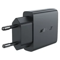 СЗУ Acefast A69 PD30W GaN (USB-C+USB-A) Black