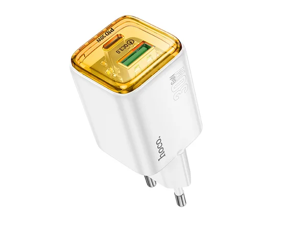 СЗУ Hoco N53 Monsoon PD30W+QC3.0 (1USB-A/1C) White