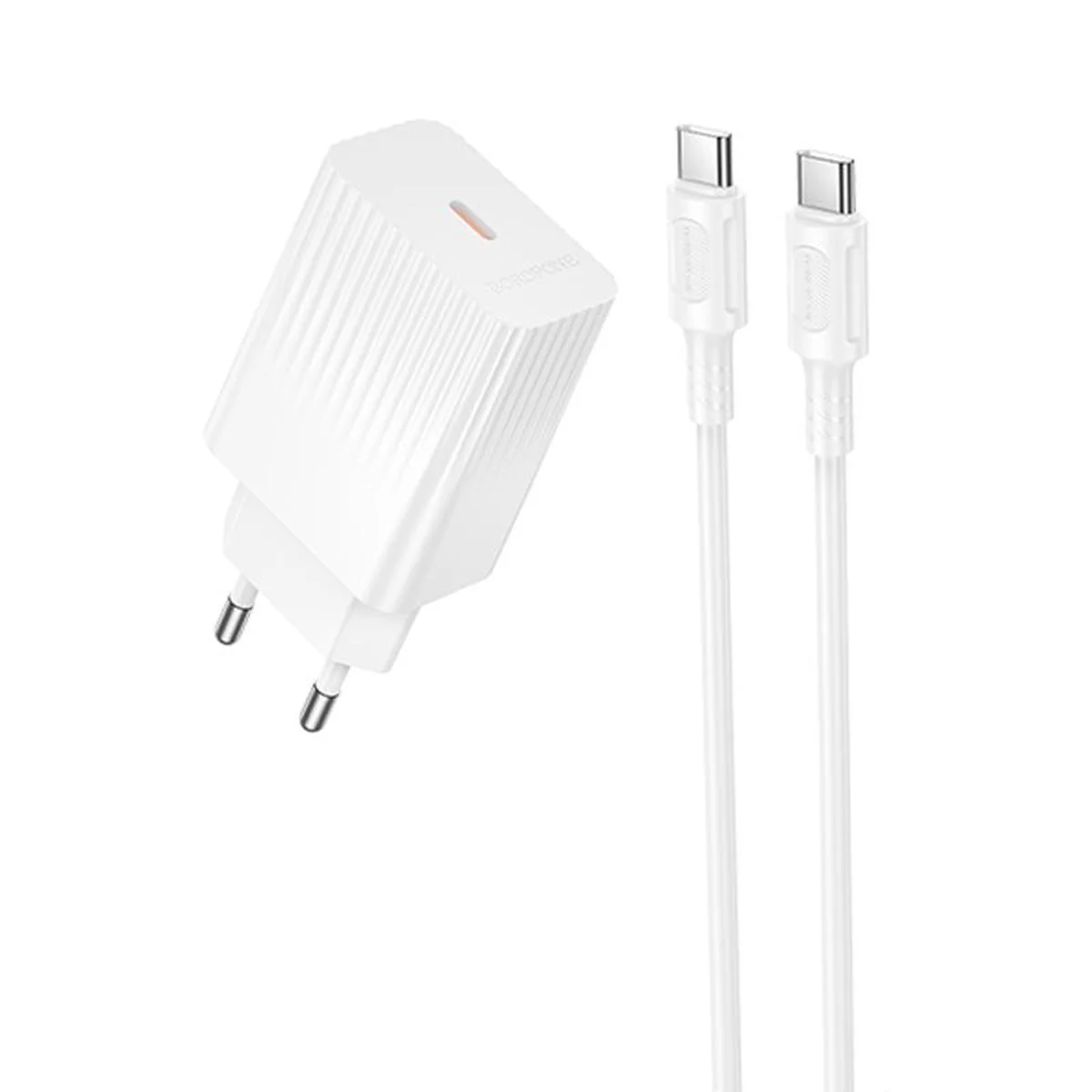 СЗУ Borofone BAS75A Source PD30W (1USB-C) + кабель Type-C to Type-C White
