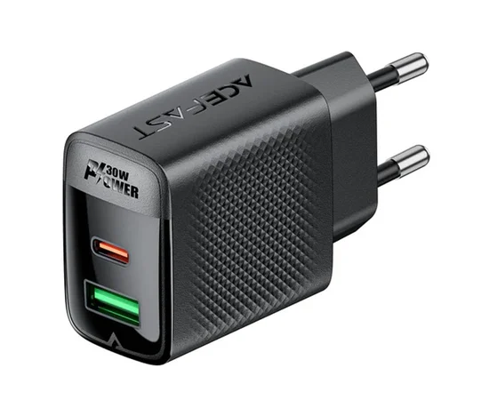 СЗУ Acefast A98 PD30W+QC3.0 GaN (1USB-A/1C) Black