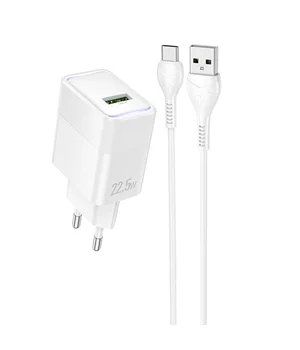 СЗУ Hoco CS111A Lounge PD22.5W (1USB-C) + кабель USB to Type-C White