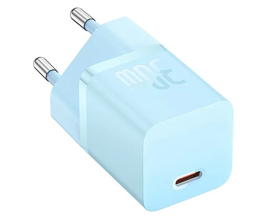 СЗУ Baseus GaN5 Fast Charger (mini) 30W (1USB-C) + кабель Type-C to Type-C (P10110902) Galaxy Blue