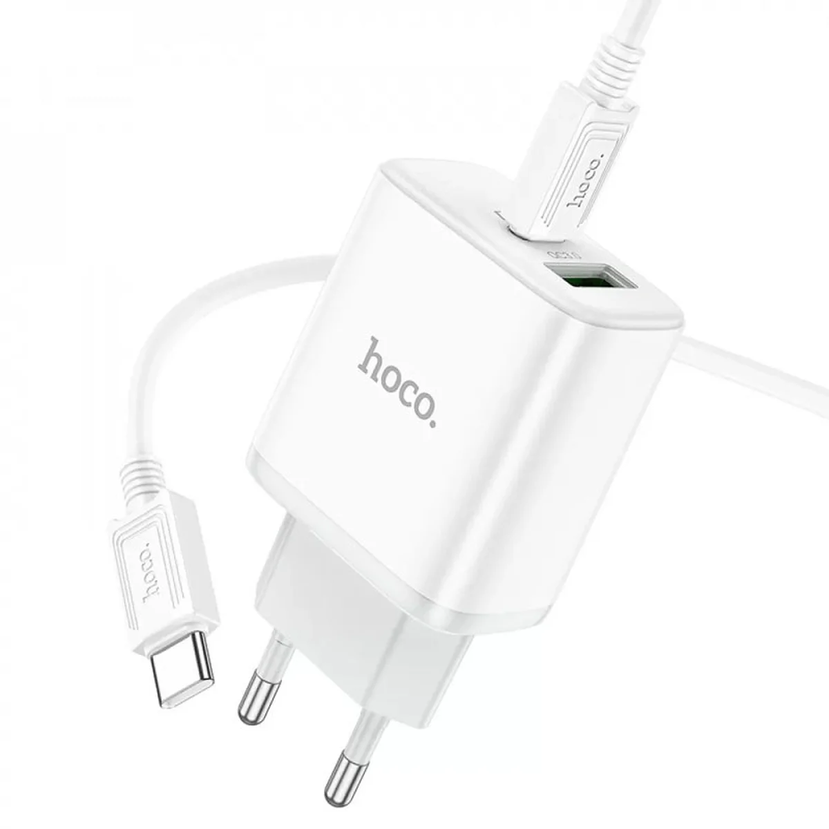 СЗУ Hoco C105A Stage PD20W+QC3.0 (1USB-A/1C) + кабель Type-C to Type-C White