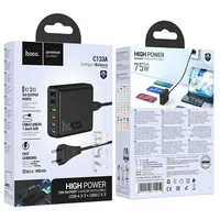 СЗУ Hoco C133A Earl 6-port PD75W (3C3A) Black