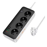 Подовжувач Hoco AC22 Sunlight (PD30W/1C/3A/4xSocket) (3m) Black