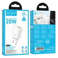 СЗУ Hoco N61 Gentle PD20W+QC3.0 (1USB-A/1C) White