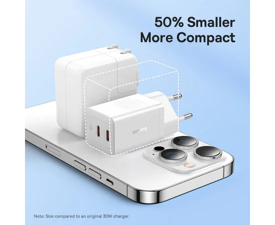 СЗУ Baseus GaN5 Pro OS + Type-C to Type-C 40W (CCGP18010) White