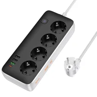 Удлинитель Hoco AC22 Sunlight (PD30W/1C/3A/4xSocket) (1.5m) Black