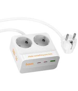 Подовжувач Hoco AC27 Descanso (PD30W/2C/1A/2xSocket) (2m) White