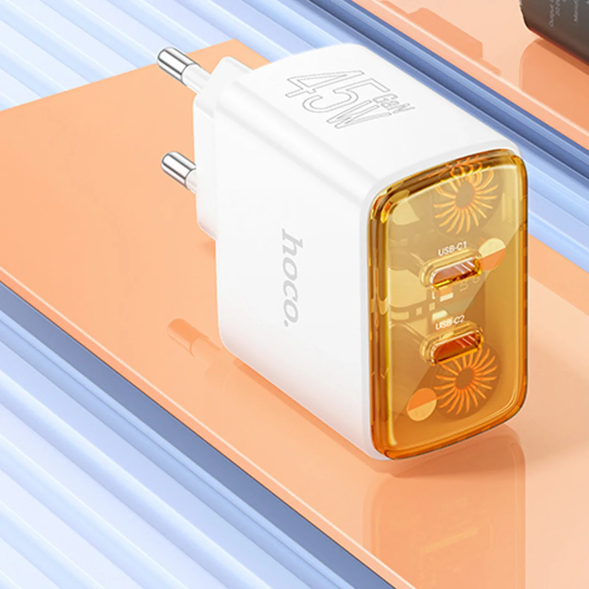 СЗУ Hoco CS43A Smart PD45W (2C) + Type-C to Type-C White