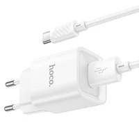 СЗУ Hoco C145A Charm QC3.0 18W (1USB-A) + кабель USB to Type-C White