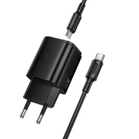 СЗУ Borofone BAS84A Star PD25W (1USB-C) + кабель Type-C to Type-C Black