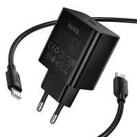 СЗУ Hoco N77 Star PD45W (1USB-C) + кабель Type-C to Type-C Black