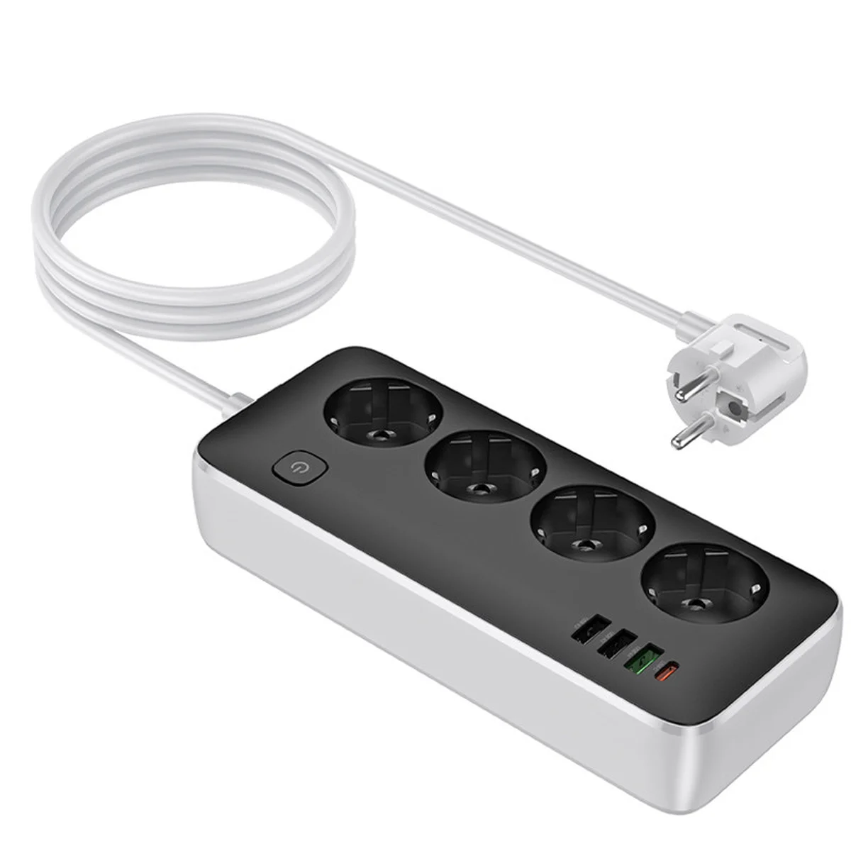 Удлинитель Hoco AC22 Sunlight (PD30W/1C/3A/4xSocket) (1.5m) Black