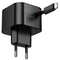 СЗУ Hoco C153A Changer With Retractable Cable Type-C PD20W Black