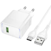 СЗУ Hoco CS111A Lounge PD22.5W (1USB-C) + кабель USB to Type-C White