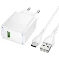 СЗУ Hoco CS111A Lounge PD22.5W (1USB-C) + кабель USB to Type-C White