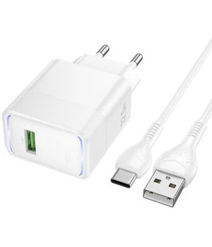 СЗУ Hoco CS111A Lounge PD22.5W (1USB-C) + кабель USB to Type-C White