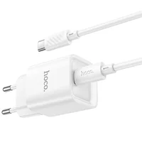 СЗУ Hoco C146A Charm PD20W (1USB-C) + кабель Type-C to Type-C White