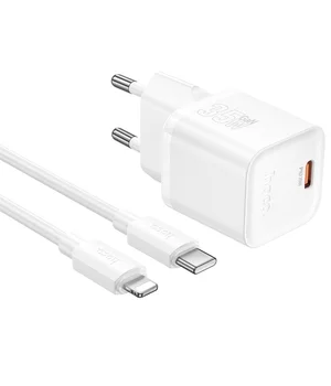 СЗУ Hoco N66 Ingenious PD35W (1USB-C) + кабель Type-C to Lightning White