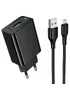 СЗУ Hoco CS92A Leader 18W+QC3.0 (1USB-A) + кабель USB to MicroUSB Black