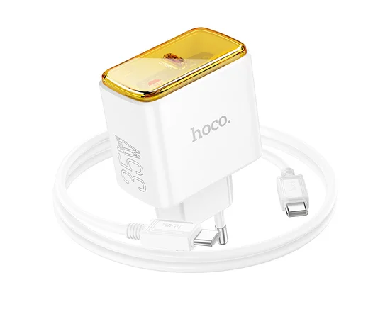 СЗУ Hoco CS41A Smart PD35W (1C) + Type-C to Type-C White