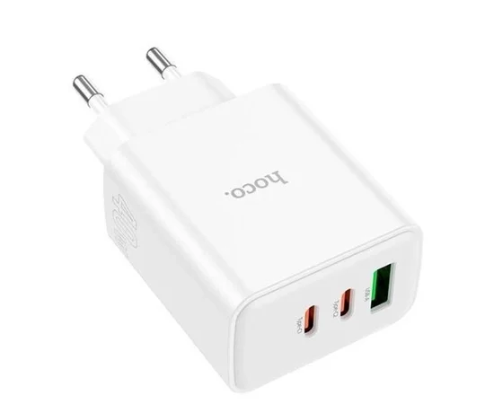 СЗУ Hoco C126A PD40W+QC3.0 (1USB/2Type-C) + Type-C to Lightning White