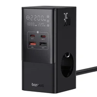 СЗУ Baseus PowerCombo Tower Digital PowerStrip 3AC+2U+2C 35W (1.5m) (E00023606113-00) Cluster Black