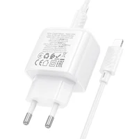 СЗУ Hoco CS54A Surplus PD20W+QC3.0 (1USB-A/1C) + кабель Type-C to Lightning White