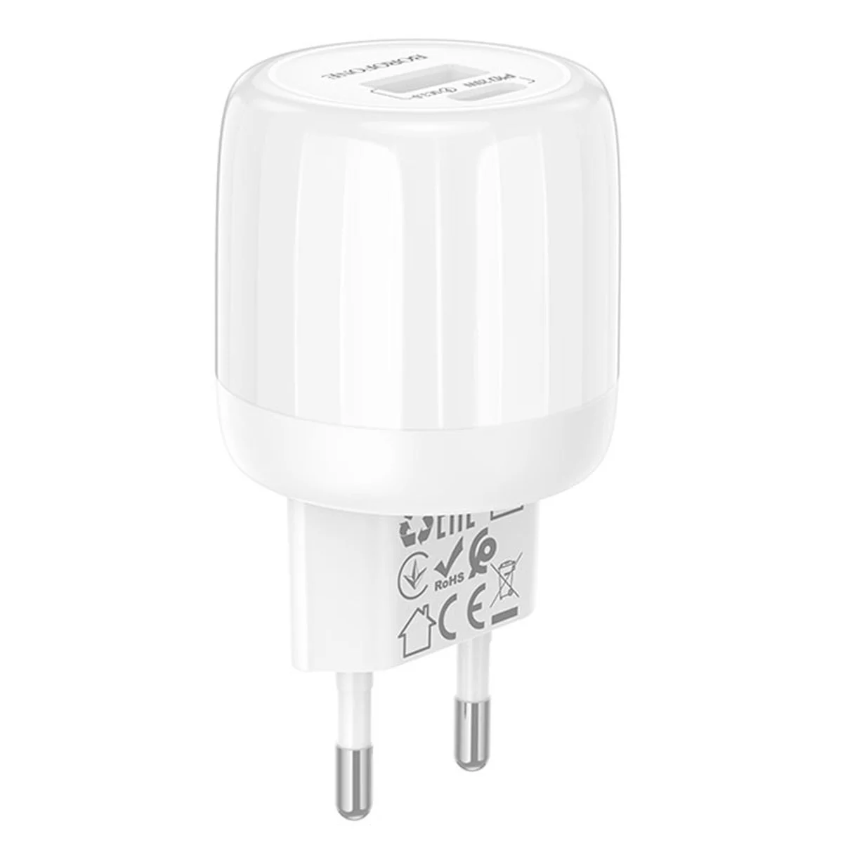 СЗУ Borofone BA93A Lustrous PD20W+QC3.0 (1USB-A/1C) White
