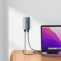 СЗУ Baseus GaN5 Pro Ultra-Slim 65W Type-C+USB + Type-C to Type-C 100W (1m) (CCGP15011) Gray