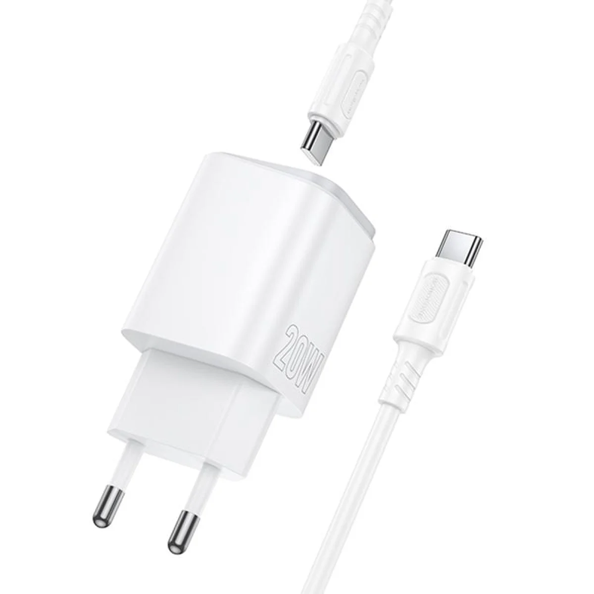 СЗУ Borofone BAS83A Star PD20W+QC3.0 (1USB-A/1C) + кабель Type-C to Type-C White