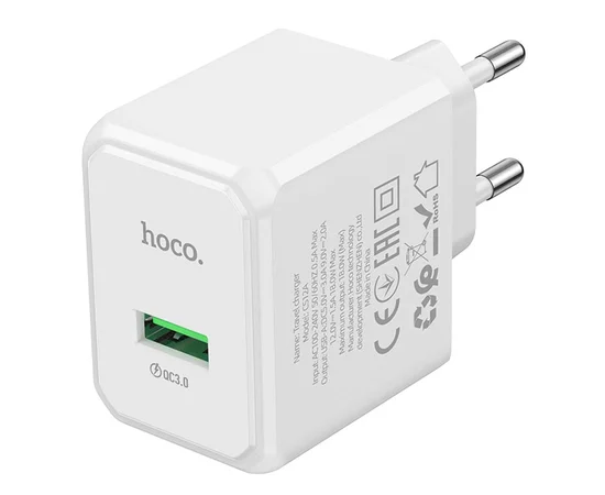 СЗУ Hoco CS12A QC3.0 (1USB-A/18W) White