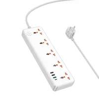 Удлинитель Hoco AC14A Rico PD30W (3USB-A/1C/5xSocket) (1.5m) White