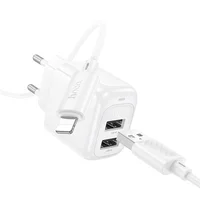 СЗУ Hoco CS51A Surplus (2USB-A) + кабель USB to Lightning White