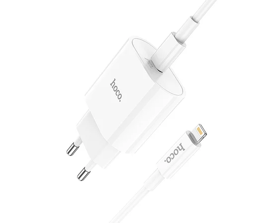СЗУ Hoco C94A Metro PD20W (1USB-C) + кабель Type-C to Lightning White