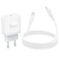 СЗУ Borofone BA99A Breeze PD20W (1USB-C) + кабель Type-C to Lightning White